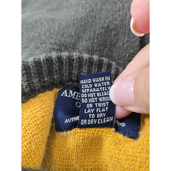 Vintage American Eagle Outfitters Sweater Mens XL Olive Green V Neck Pullover - Picture 6 of 7